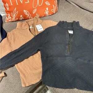 We The Free Tan Half-Zip Sweater